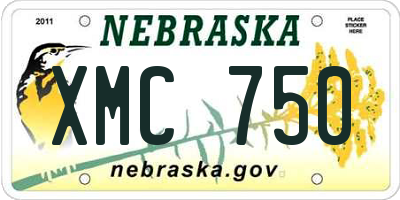 NE license plate XMC750