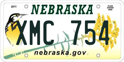 NE license plate XMC754