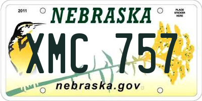 NE license plate XMC757
