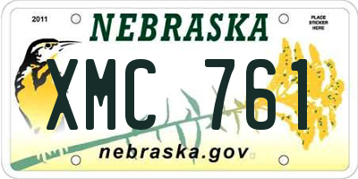 NE license plate XMC761