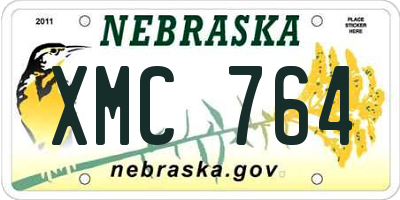 NE license plate XMC764