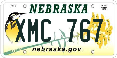 NE license plate XMC767