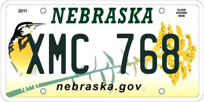 NE license plate XMC768