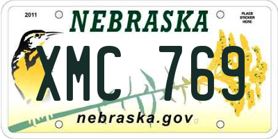 NE license plate XMC769