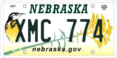 NE license plate XMC774