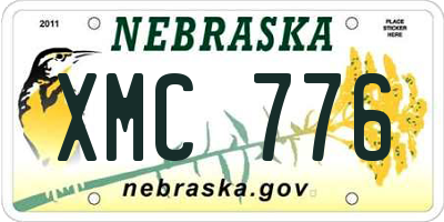 NE license plate XMC776