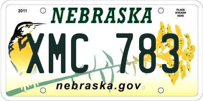NE license plate XMC783