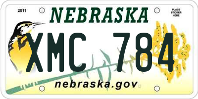 NE license plate XMC784