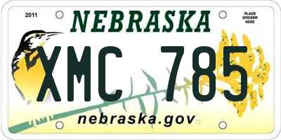 NE license plate XMC785