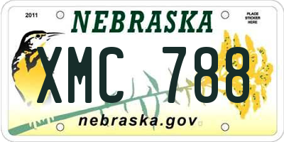 NE license plate XMC788