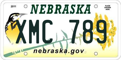 NE license plate XMC789