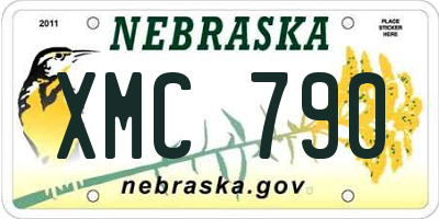 NE license plate XMC790