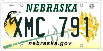 NE license plate XMC791