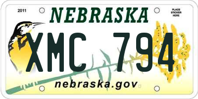 NE license plate XMC794