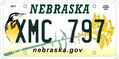 NE license plate XMC797