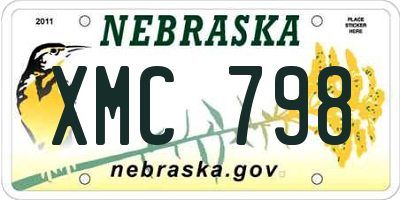 NE license plate XMC798