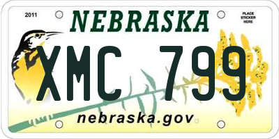 NE license plate XMC799