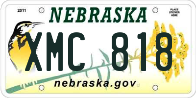 NE license plate XMC818