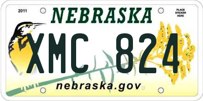 NE license plate XMC824