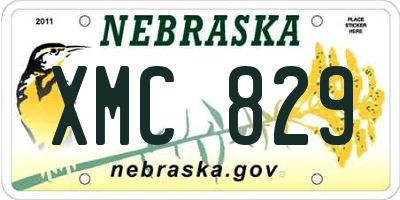 NE license plate XMC829