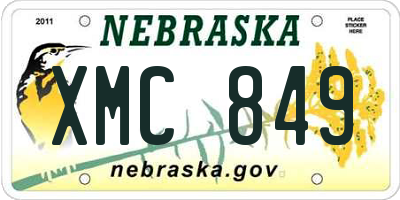 NE license plate XMC849