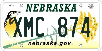NE license plate XMC874