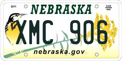 NE license plate XMC906