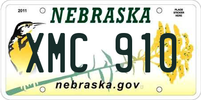 NE license plate XMC910