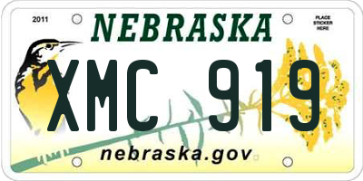 NE license plate XMC919
