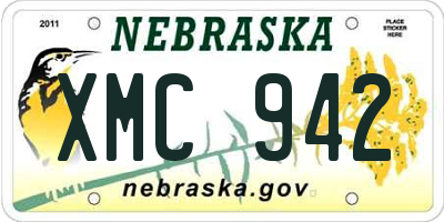 NE license plate XMC942