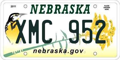 NE license plate XMC952