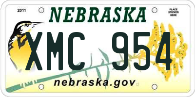 NE license plate XMC954