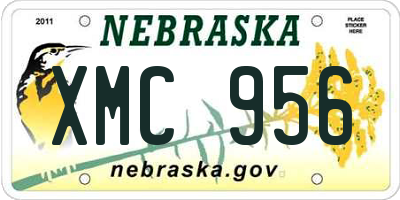 NE license plate XMC956