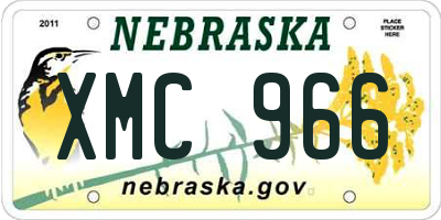 NE license plate XMC966