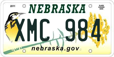NE license plate XMC984
