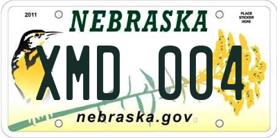 NE license plate XMD004