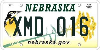 NE license plate XMD016