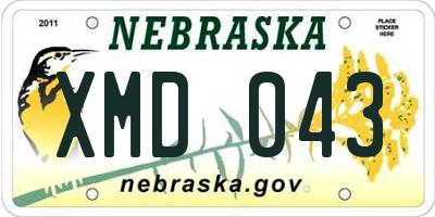 NE license plate XMD043