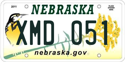 NE license plate XMD051