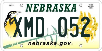 NE license plate XMD052