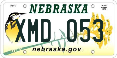 NE license plate XMD053