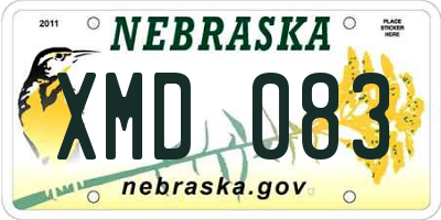 NE license plate XMD083