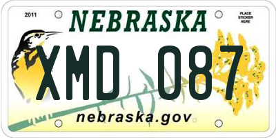 NE license plate XMD087