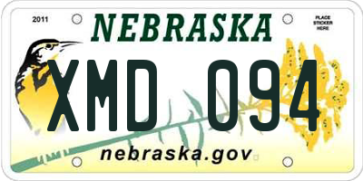 NE license plate XMD094