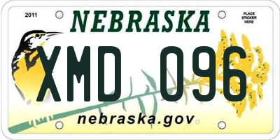 NE license plate XMD096