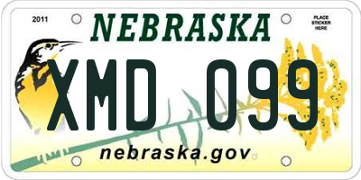 NE license plate XMD099