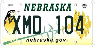 NE license plate XMD104