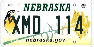 NE license plate XMD114