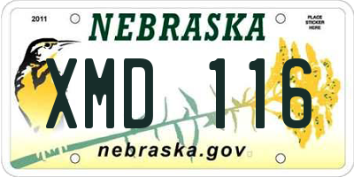 NE license plate XMD116