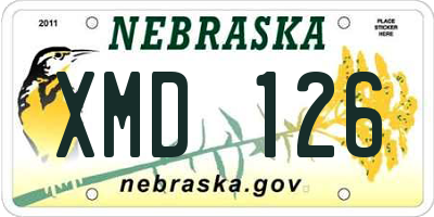NE license plate XMD126